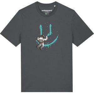 Watapparel Shirt 'Graffiti Astronaut'  cyaan blauw / antraciet