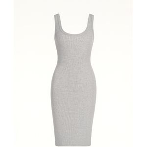 Nudyess Zomerjurk 'Tina Midi'  grijs gemêleerd