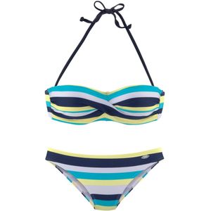 Look - Bandeau Bikini - Marine/Geel Gestreept - Gewatteerd - Polyamide