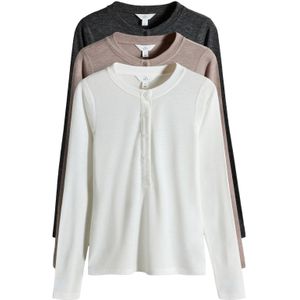 The Set Gebreid vest  beige / zwart / wit