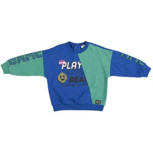 Panço Sweatshirt  blauw / appel / zwart / wit