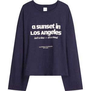 Bershka Shirt  navy / wit