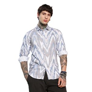 Campus Sutra Overhemd 'Kyra'  donkerbeige / opaal / blauw denim / wit