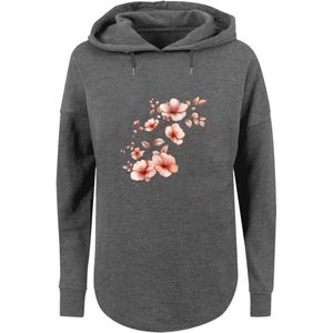 F4NT4STIC Sweatshirt 'Rosa Blumenzweig 3D'  donkergrijs