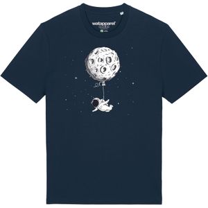 Watapparel Shirt 'Funny Spaceman'  donkerblauw / wit