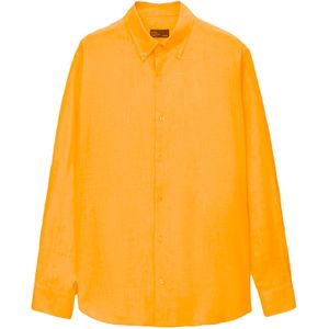 D’S Damat Overhemd  oranje gemêleerd