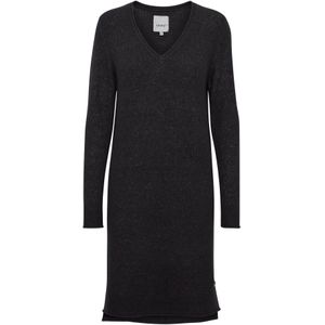Oxmo Gebreide jurk 'Ida'  zwart gemêleerd