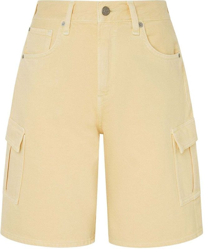 Pepe Jeans - Cargobroek - Geel - Loosefit - High Waist - Knielengte