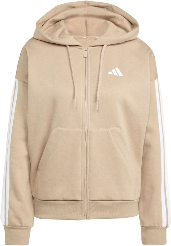 adidas - Hoodie - Zwart - Geborstelde Fleece - Volledige Ritssluiting