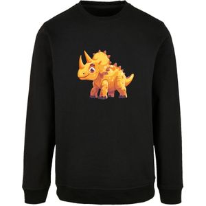 F4NT4STIC Sweatshirt 'Süßer Triceratops Dinosaurier'  geel / zwart