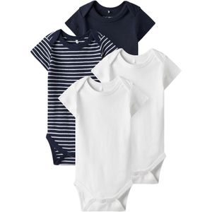 TWO SOON Rompertje/body  donkerblauw / wit