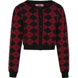 myMo ROCKS Gebreid vest  bourgogne / zwart