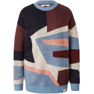 Iriedaily Trui 'Fady'  beige / marine / smoky blue / bourgogne