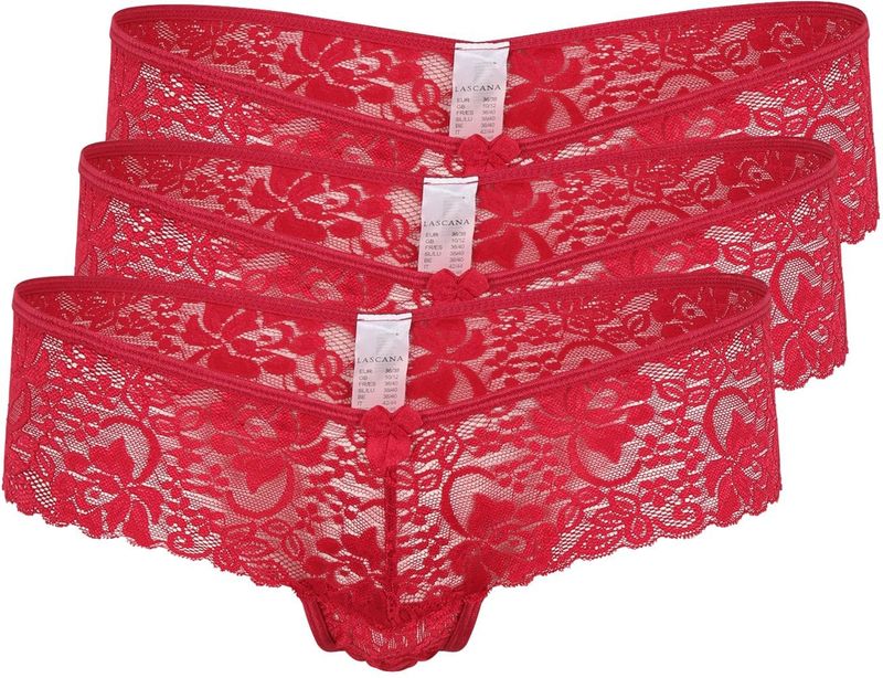 LASCANA - Heupslip - Kant - Set van 3 - Rechthoekig model