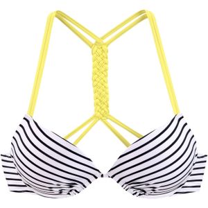 Look - Push-up Bikini - Zwart - Wit - Limoen - Gewatteerd