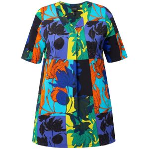 Ulla Popken Shirt  aqua / lila / oranje / zwart