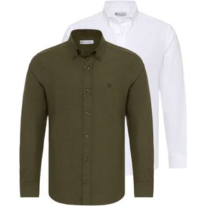 Dandalo Overhemd  kaki / wit