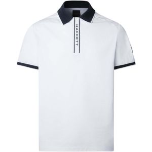 Hackett - HSport Zip Placket Polo - Korte Mouw - Stretch Katoen Pique