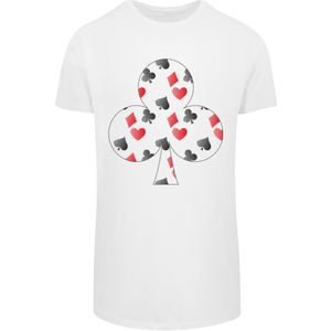F4NT4STIC Shirt 'Kartenspiel Kreuz Herz Karo Pik Poker'  rood / zwart / wit