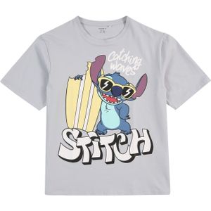 NAME IT Shirt 'NKMABBU STITCH'  blauw / grijs / zwart / wit