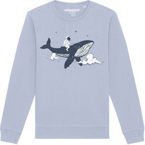 Watapparel Sweatshirt ' Spacewhale '  blauw / wit