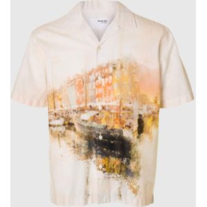 SELECTED HOMME - Vrijetijdsoverhemd - Katoen - Relaxed Fit - All-over Motief