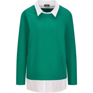 Goldner Sweatshirt  smaragd / wit