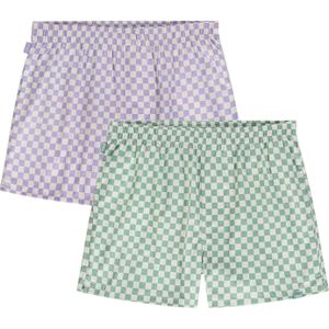 Pockies Boxershorts  donkergroen / lavendel / wit