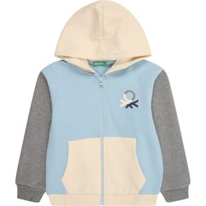 UNITED COLORS OF BENETTON Sweatvest  crème / lichtblauw / donkerblauw / donkergrijs