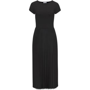 Lascana - Midi-jurk - Zwart - Plissé Rokdeel - Ruimvallend