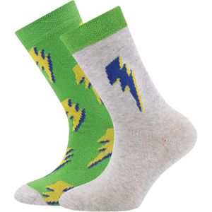 EWERS Sokken 'Blitze'  navy / lichtgeel / grijs gemêleerd / grasgroen