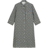 Marc O'Polo - Linnen Jurk - All-over Motief - V-hals - Pofmouwen