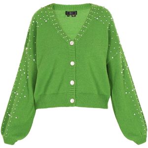 faina Gebreid vest  neongroen