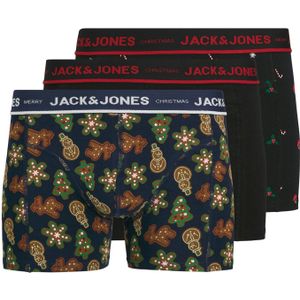 JACK & JONES Boxershorts 'JACGingerbread'  nachtblauw / bruin / donkerrood / zwart