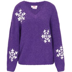 MYMO Trui  donkerlila / wit