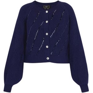 faina Gebreid vest  navy