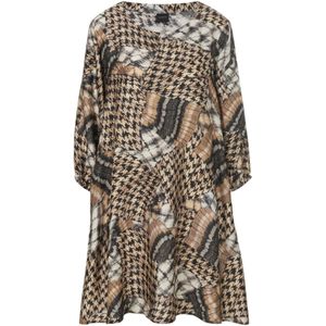 MADELEINE Jurk  brokaat / antraciet / zwart / wit