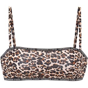 Copenhagen Studios - Leody - Bandeau-bikinitop - Bruin gedessineerd - Met trendy animal-print