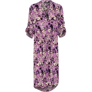 SOAKED IN LUXURY Jurk 'Zaya'  beige / lichtlila / donkerrood / zwart