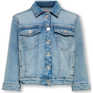 Only Mini Tussenjas 'KMGSMILLA'  lichtblauw / geel / pitaja roze / wit