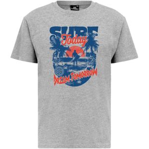 Oldskull Shirt 'Wrldvibe Surf Dreams'  blauw / grijs gemêleerd / rood