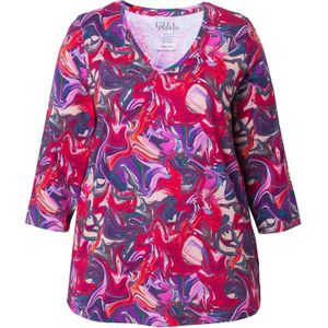 Ulla Popken Shirt  grijs / pink / rood / wit