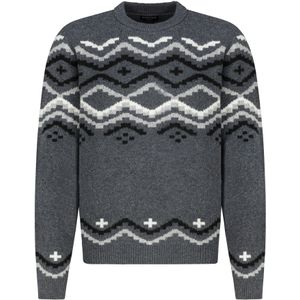 Eight2Nine Trui  lichtgrijs / donkergrijs / zwart / wit