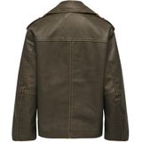 Jas - Imitatieleer - Zwart - Polyester Voering - Biker Kraag