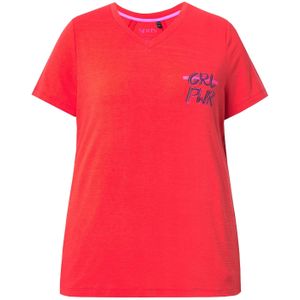 Ulla Popken Shirt  lichtroze / rood / zwart