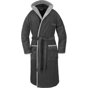 normani Badjas lang  grijs / zwart
