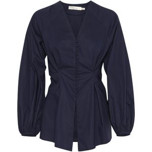 InWear - Helve - Blouse - Navy - Lange Mouw - Katoen
