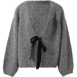 Noisy may Gebreid vest 'NMSUTTON'  donkergrijs / zwart