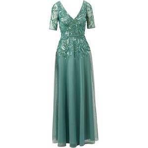 Adrianna Papell Avondjurk 'Beaded Mesh'  groen