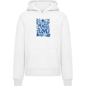 Merchcode Sweatshirt 'Peace Love'  donkerblauw / wit